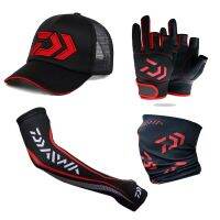 Daiwa Protection Fishing Gloves Sleeves Scarf Bandana Set Neck Gaiter Mens Cap Cycling Arm Guard