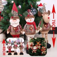 【CW】 Santa Claus Christmas Ornaments Tree Decor Elk Snowman Plush Doll Decorations For Home 2022 Navidad Pendant Gift Kids