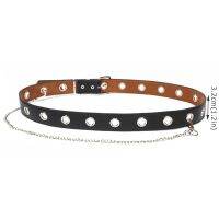 100-110cm PU Leather Belt Punk Rock Black Metal Hole Waist Belt For Women Girls