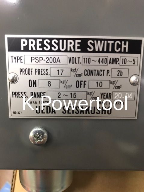 สวิทซ์ออโต้ปั้มลม-เพรสเชอร์สวิทซ์-pressure-switch-ueda-psp-200a-ของแท้ใช้ปั๊มลม-5-10แรง-ยูด้า