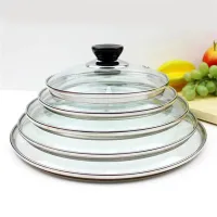 Cookware Parts Tempered Glass Round Frying Pan Cover Visible Vertical Lid 16-36CM Pot Accessories kitchen accessories