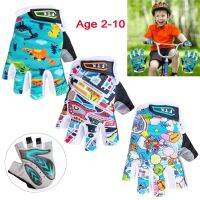 hotx【DT】 New Colorful Breathable Kids Half Gel Biking Gloves Cycling Fingerless for Boys Age 2-11