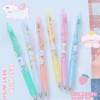 【living stationery】6ชุดการ์ตูนน่ารักกด GelKawaiiPen 0.5สีดำ WaterSchool SuppliesStationery