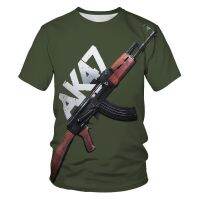 สงครามปืน AK47ผู้ชายเสื้อยืดฤดูร้อนสตรีบุคลิกภาพ3D พิมพ์เสื้อยืดขนาดใหญ่เสื้อยืดแฟชั่นครอบงำ