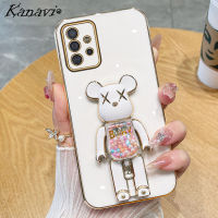 Kanavi เคสโทรศัพท์ปิดขอบชุบแฟชั่นสำหรับ Samsung Galaxy A12 A22 4G A22 5G A32 4G A32 5G A42 A52 4G A52 5G A52S 5G A72 4G A14 5G หรูหรา TPU มีความรุนแรงเคสโทรศัพท์ซิลิโคนนิ่มเคสมือจับสำหรับโทรศัพท์มือถือหมีกันกระแทก