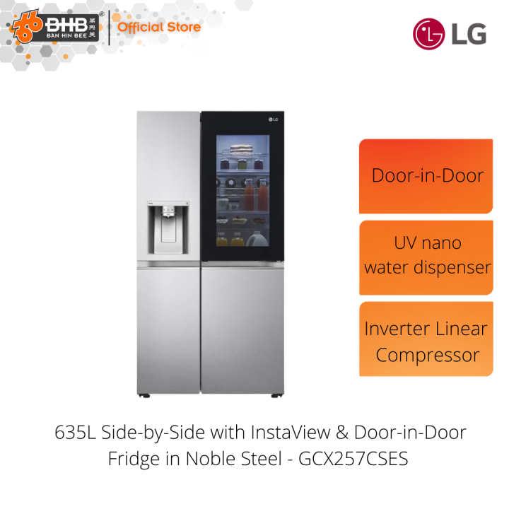 LG 635L SidebySide with InstaView & DoorinDoor Fridge in Noble