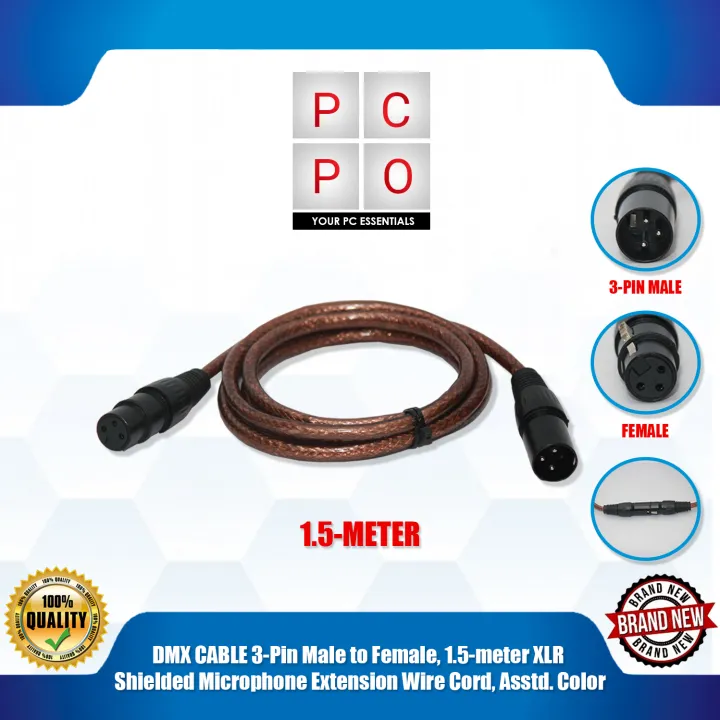 DMX CABLE 3Pin Male to Female, 1.5meter XLR Shielded Microphone