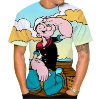 2023 NEWPopeye กะลาสี3D เสื้อยืดแฟชั่นอะนิเมะการ์ตูนพิมพ์ Streetwear Tops ผู้ชายผู้หญิงชายหญิงฤดูร้อนสบายๆเสื้อแขนสั้น