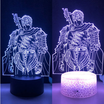 Anime Figure Acrylic Board Night Light Base Berserk Guts Genshin Impact 3D Led Lamp SPY X FAMILY For Kid Home Desk Decor Gift