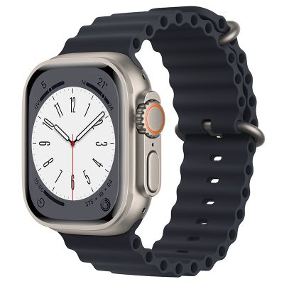♕ Najnowszy sportowy pasek do zegarka Ocean silikonowa podwójna klamra do iWatch Apple Watch Ultra SE seria 8 7 6 5 4 3 2 1 oficjalny Model