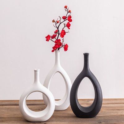 Home Decor Vases Ceramic Vase Nordic Room Decor Flower Pot Decoration Abstract Flower Arrangement Container Desktop Ornament