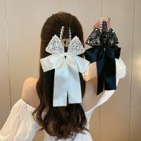 【YD】 New Floating Bow Hair Clip Grip Ponytail Buckle Claw Female Accessories