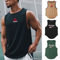 hot【DT】 2023 Men Gym Tanks New Workout Sleeveless T Shirt Brand Print Beach Sportswear Muscle Vests for Male