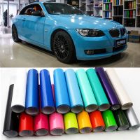 ‘；【- Covering Film Car Wrap Bright Glossy Vinyl Cutter Motorcycle Truck Body Air Wrapping Foil Cricut Folie Internal Auto Stickers