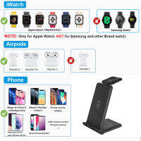 (HOT)20W Qi Fast Wireless Charger Stand สำหรับ 11 12 13 8 3 In 1แท่นชาร์จแบบพับได้สำหรับ 7