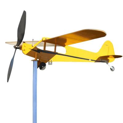 เครื่องบิน Weathervane 3D โลหะ Plug-In Vane Spinning Decor Wind Chime ตกแต่งสวน Party Supplies เครื่องบิน Weathervane