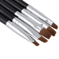 5Pieces/Set Nail Art Acrylic UV Gel Salon Pens Flat Brushes Kit Nail Art Brush Tools