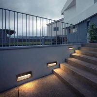 Outdoor Led Stair&amp;Step Light 3W Waterproof Recessed Wall Corner Lamp For Home Landscape Pathway Stairway Garden Yard Footlight