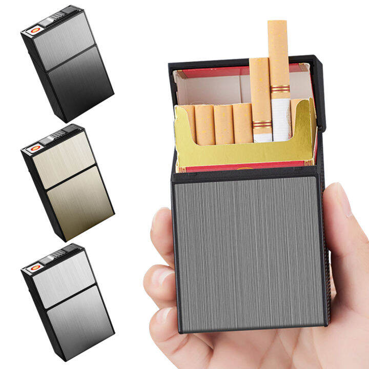 🇵🇭Rechargeable USB Cigarette Case 2in1 Cigarette Box With Lighter For