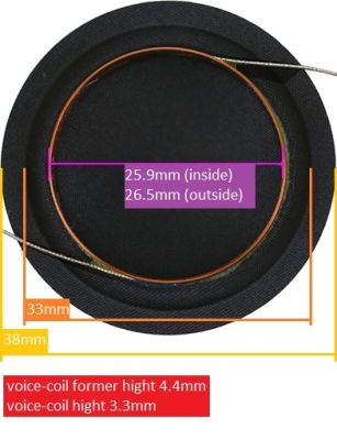 ‘；【-【 25.9Mm 26 Core Tweeter Voice Coil Special Import Silk Diaphragm Speaker Repair Film 8OHM For B&W CDS1ME Midrange CDM7SE