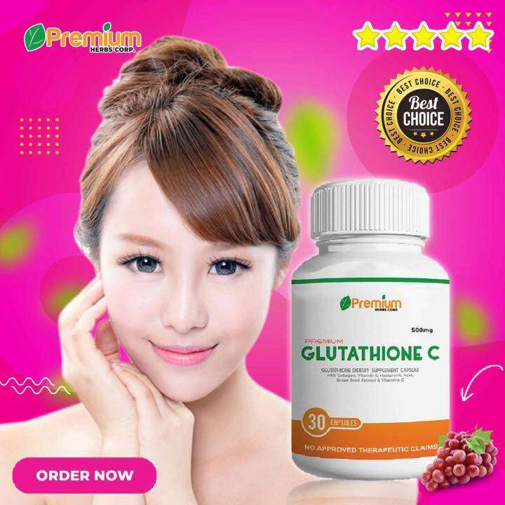 Premium Glutathione C 500 mg with Collagen, Vit. E, Hyaluronic Acid