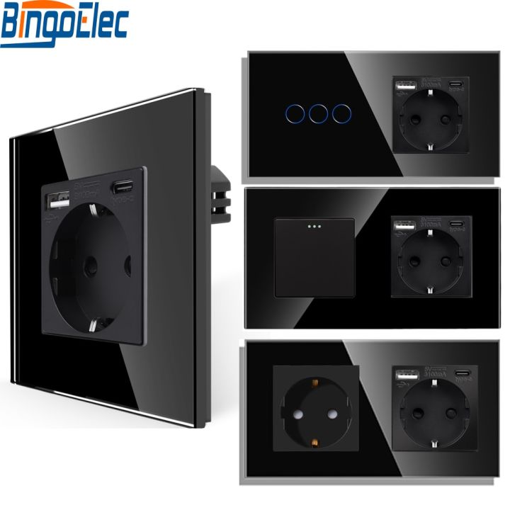 bingoelec-eu-standard-wall-light-switch-black-crystal-glass-panel-switch-panel-with-wall-socket-with-tomada-usb-type-c