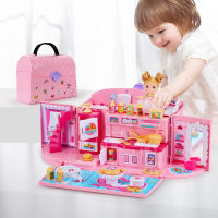 QWZ New Girls Toys Diy Doll House handbag Furniture Miniature Accessories Cute Dollhouse Birthday Gift House Toys for Children