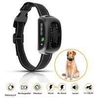 ZZOOI Pet Dog Anti Barking Control Collar Rechargeable Shock Effective Stop Barking Dog Waterproof Training No Bark Silver ColorCollar