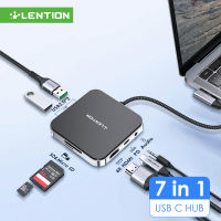 jianzhifen LENTION USB C ฮับ Type C 4K HDMI SD/อ่านบัตร TF 3.5มม. Aux PD แท่นวางมือถือ IPad Pro Air M1แยก USB พื้นผิวแม็กบุ๊กใหม่