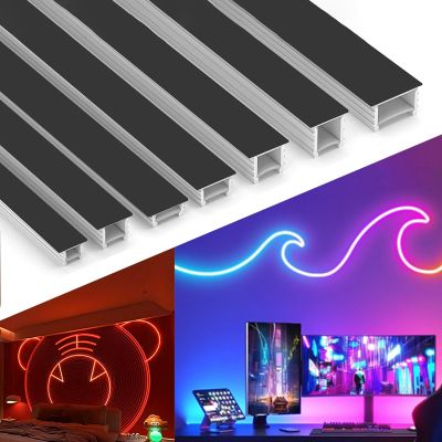 1-5M Recessed Black Neon Sign Rope Tube IP67 Waterproof Silicone Led Strip Sleeve Channel Diffuser Flexible Neon Soft Tape Light LED Strip Lighting