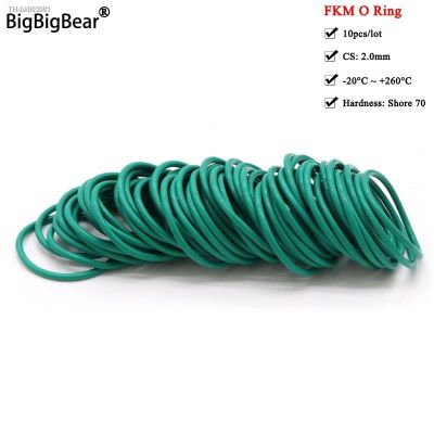 ☄❃ 10pcs CS 2mm OD 5 100 mm Green FKM Fluorine Rubber O Ring Sealing Gasket Insulation Oil High Temperature Resistance Green