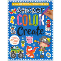 Sticker color create bind up blue childrens color sticker theme English Activity Book Game Book Boys version English original imported book paper mold puzzle manual