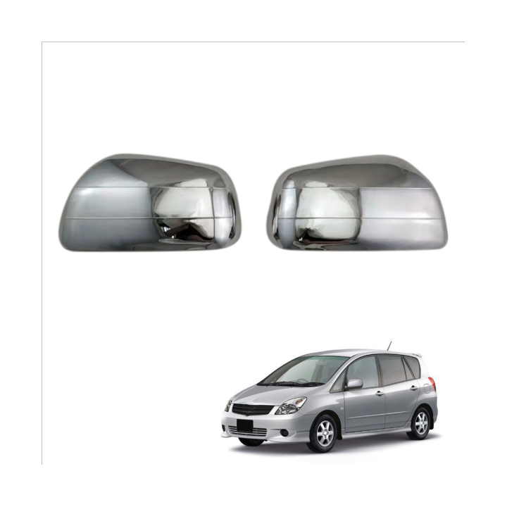 car-chrome-silver-trim-rear-mirror-covers-shell-for-toyota-corolla-spacio-2001-2007