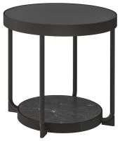 เฟรือทอร์ป โต๊ะข้าง, 48 ซม.(FRÖTORP Side table, anthracite marble effect/black glass, 48 cm )