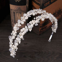 Luxury Pearl Crystal Bridal Tiaras Wedding Crown Crystal-manmade Diadem For Bride Hair Jewelry Hairband Accessories Hair Wear