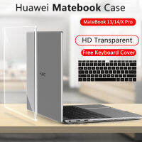 Hard &amp; คริสตัลโปร่งใสสำหรับ2023 2022 Huawei Matebook D14 2023 14s 2021 13 14 D13 D14 X Proเคสป้องกันแป้นพิมพ์ฟรีด้านหน้า &amp; เคสหลังProtector