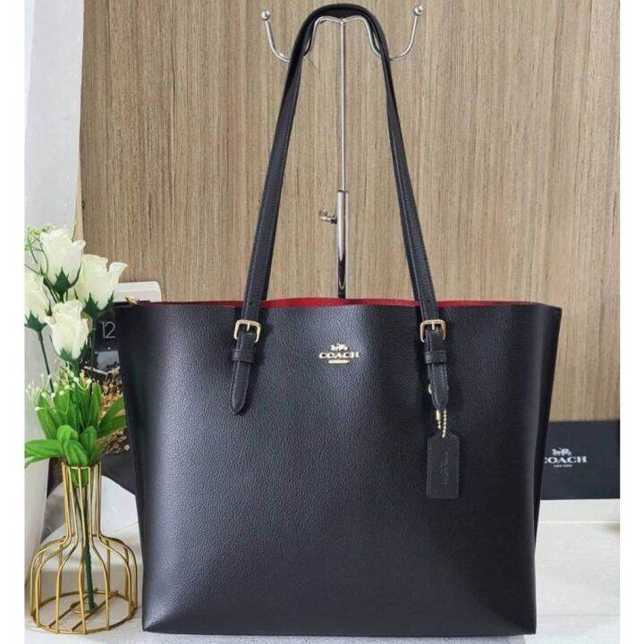 Coach 1671 Mollie Tote Leather Women's Tote Bag - Black | Lazada PH