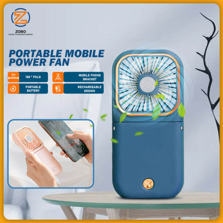 Mini fan power bank 3000mAh powerbank USB Charging Fan Multifunctional