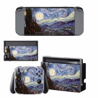 ใหม่ Van Gogh ภาพวาด Starry sky ไวนิล Decal สติกเกอร์ผิวสำหรับ Nintend Switch NS NX คอนโซลและ Joy-con-hjgytyuuiytt