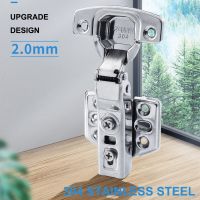 1 Pcs 304 Stainless Steel Hydraulic Cabinet Door Hinge Damper Buffer Soft Quiet Closing for All Kitchen Cupboard Furniture 2mm Door Hardware  Locks