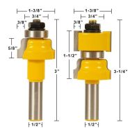 2 บิตหน้าต่างบานเลื่อน / ประตูกระจกเราเตอร์ชุดบิต－1/2－มีดประตูก้านเครื่องตัดไม้เครื่องตัด Tenon สําหรับเครื่องมืองานไม้