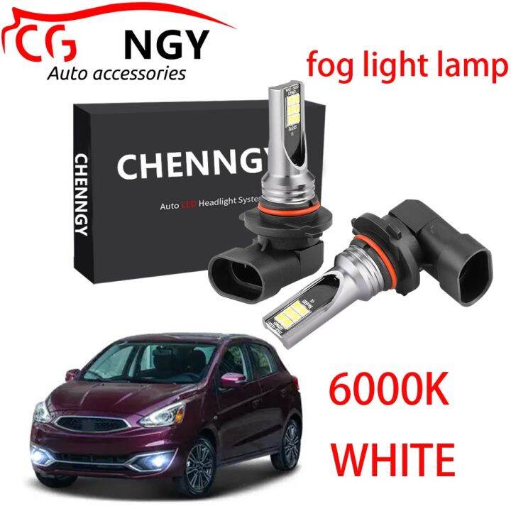 For Mitsubishi Mirage G4 2012 2013 2014 2020 (Fog Lamp) Front LED Fog Light Bulbs 6000K 12V