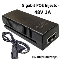 48โวลต์1A Gigabit POE หัวฉีด101001000Mbps สำหรับกล้อง IP กล้องวงจรปิดรักษาความปลอดภัยเฝ้าระวังแหล่งจ่ายไฟอีเธอร์เน็ตอะแดปเตอร์ศัพท์ AP