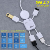 Humanoid 4 พอร์ตฮับความเร็วสูง USB 2.0 สายเคเบิลอะแดปเตอร์ Splitter สำหรับแล็ปท็อป PC