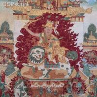 ☈ภาพวาดปักลายสไตล์จีน Thangka สีทองทิเบตขนาด60ซม. X 90ซม. สำหรับประดับห้องในบ้าน