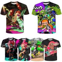 Splatoon 2 Inkling Squid 8 ตัวต่ออะนิเมะเสื้อยืดเด็กฤดูร้อน Graffiti เสื้อยืด