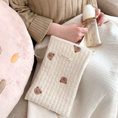 Mommy Bag Bear Embroidery Diaper Bags Quilted Maternity Bag for Mom and Baby Nappy Bag Wet Bag Diaper Korea Style Wetbag