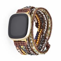 {zhiyun Watchshop}แฮนด์เมด Boho ลูกปัดพลอยสร้อยข้อมือสายรัดสำหรับ F Itbit ในทางกลับกัน2 3วงโบฮีเมียนเชือกสายนาฬิกาข้อมือสำหรับ F Itbit ในทางกลับกัน Lite/fitbit ความรู้สึก