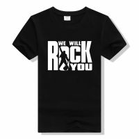 Queen We Will Rock You Rock T Shirt Printed Rock Band Tshirt Cotton Tshirt Gildan Spot 100% Cotton