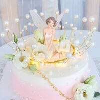 3 ชิ้น Fairy Mini Figurine เครื่องประดับ Angel เค้ก Topper วันเกิด Party Supplies สำหรับสาวดอกไม้ตกแต่งธีมปาร์ตี้ฝักบัวอาบน้ำเด็ก-sdgerte